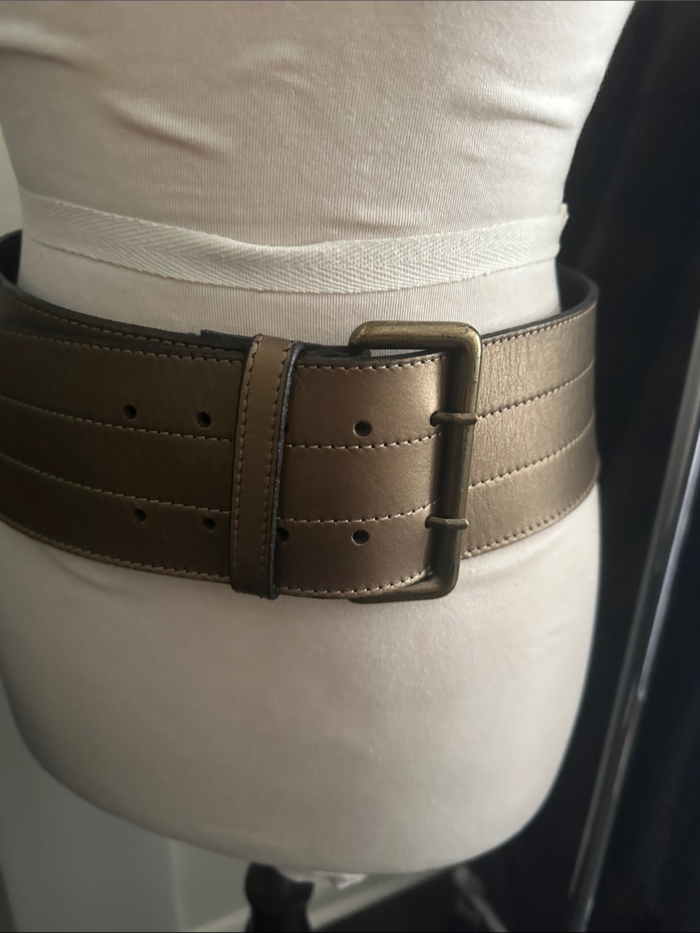 Wide Metallic Bronze Women Waist Belt - Made in France
